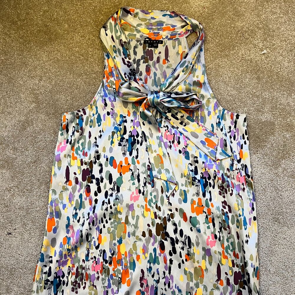 Gorgeous Theory silk abstract print halter top P